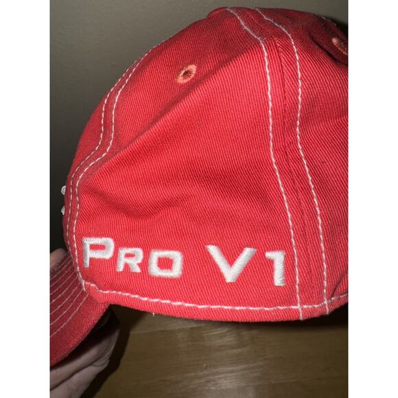 Titleist Pro V1 Footjoy SnapBack Adjustable Golf Hat One Size Red - Picture 10 of 13